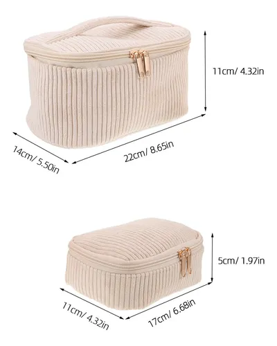Bolsa De Maquillaje De Pana For Bolso, 2 Unidades, Minialma