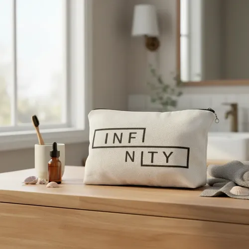 Neceser De Lona Estampada 21×14 Organizador Viaje Maquillaje Infinity
