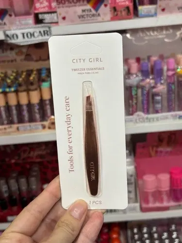 Pinza Depilar Profesional Diagonal Bronce Acerobronce City Girl