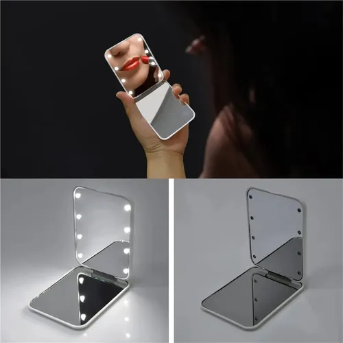 Espejo Compacto Portátil Con Luz Led Para Bolso G