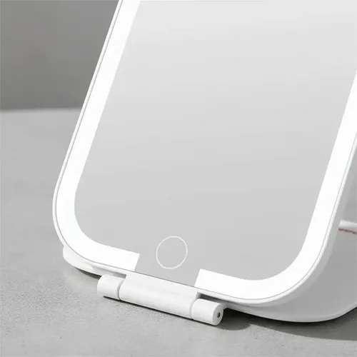 Espejo Led Maquillaje Plegable Con Luz 3 Tonos Usb