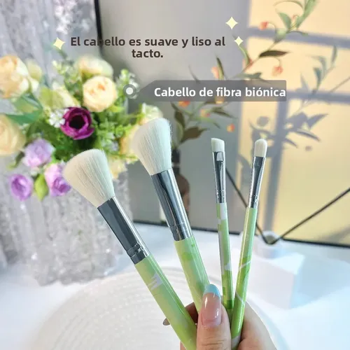 Set De 4 Pinceles De Maquillaje Miniatura Viaje Pelo Suave