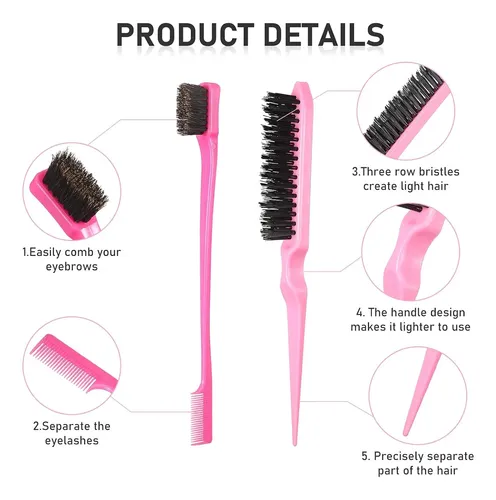 Set De Cuidado Del Cabello Remerry 2 Edge Brushes 2 Teasing