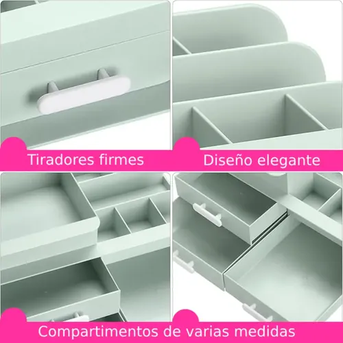 Porta Maquillaje Organizador 3 Cajones Crema Perfumes Joyas