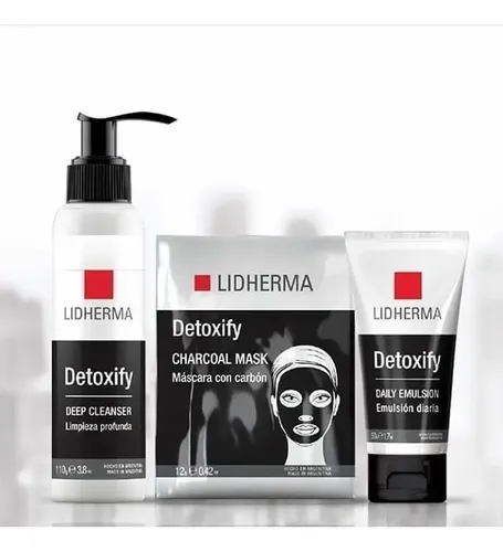 Gel Deep Cleanser Lidherma Detoxify para piel grasa mixta normal seca de 110g