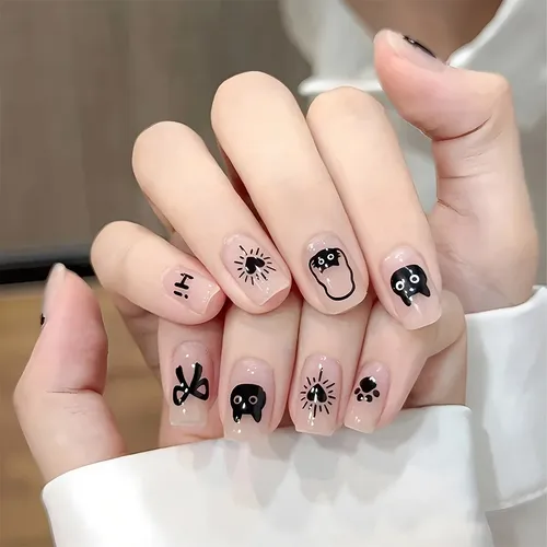 8pcs Pegatinas De Uñas De Gato De Dibujos Animados Para Muje