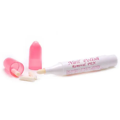 1 Lapiz Corrector De Esmalte Recargable 4 Puntas Uñas Nail