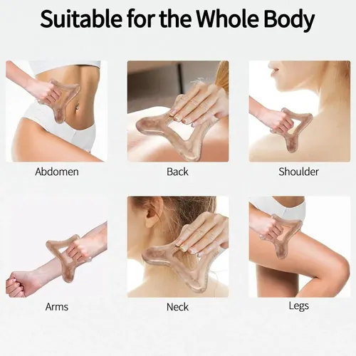 Masaje De Mano Sha Gua Para Raspar El Cuerpo Con Borde Denta Grey