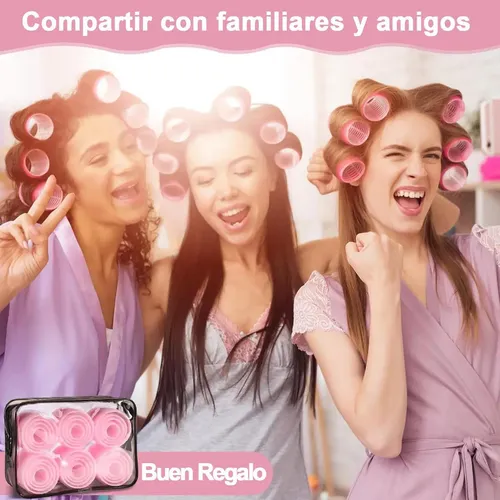 54pzs Hair Rulo Tubos Plástica Para Cabello Autoadheribles