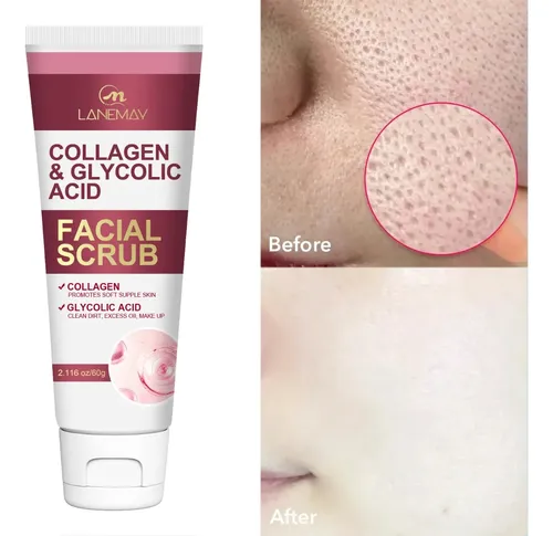 Exfoliante Facial Con Colágeno Y Ácido Glicólico Todo Tipo De Piel Día/noche