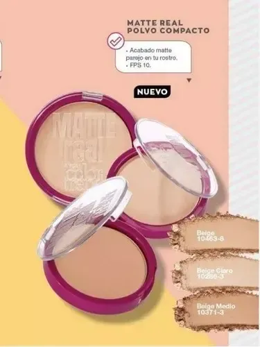 Avon Polvo Compacto Facial Matte Real Color Trend Fps 10