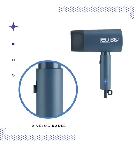 Secador De Pelo Eurobeauty Eb-hddc07i 1800w 2 Velocidades Color Azul