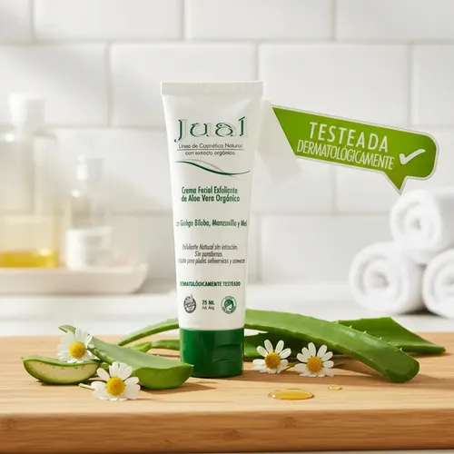Crema Exfoliante Facial Jual Aloe Vera 75ml Libre de Parabenos