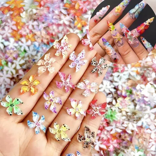 50 Adornos De Flores Para Decoración De Uñas,flores Hawaiana