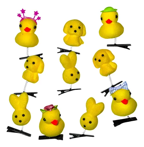 Pack X75 Pollitos Patito C/accesorios Kawaii Hebilla Tiktok