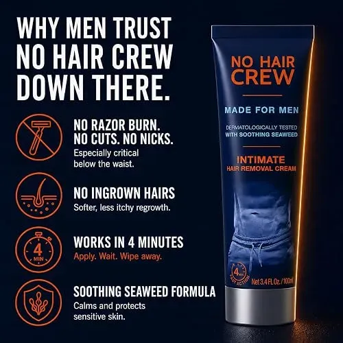 Crema Depilatoria Intima No Hair Crew Hombres Vello Corporal