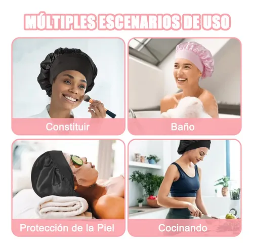 8pz Curly Ondas En Cabello Rizos Sin Calor Tubo+ Gorro Satin