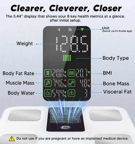 Báscula Ge 13,5cm Imc Y Masa Muscular Pantalla 5,3pulgadas