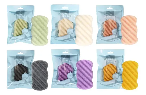 Esponja Konjac Natural Pura, Paquete De 6