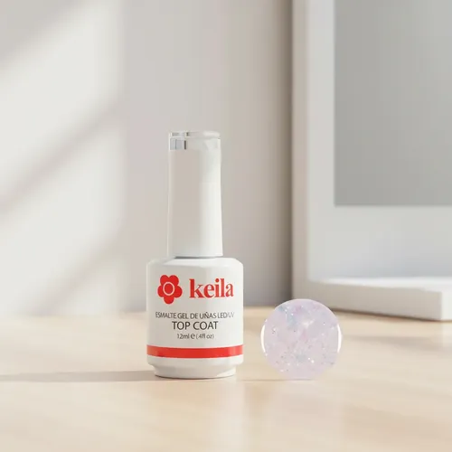Esmalte Semipermanente Para Uñas Topcoat Glitter #1 Keila