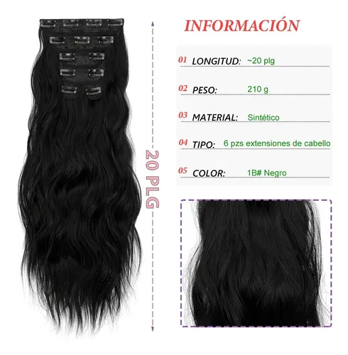 Extensiones De Cabello Cortina Con Clip Onduladas – 4 A