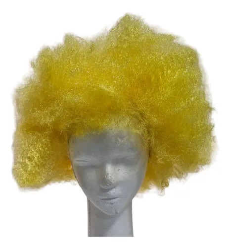 Peluca Afro Color-fútbol- Cotillón Fiestas-upd-mota X 1