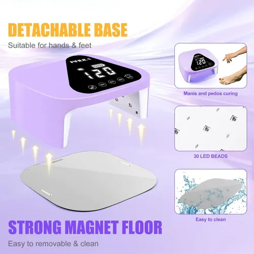 Lámpara Uv Led Inalámbrica Para Uñas Gel Violeta