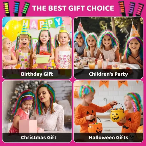 Peinetas Festivas Y Divertidas Con Tiza, 6 Colores, Para Fie
