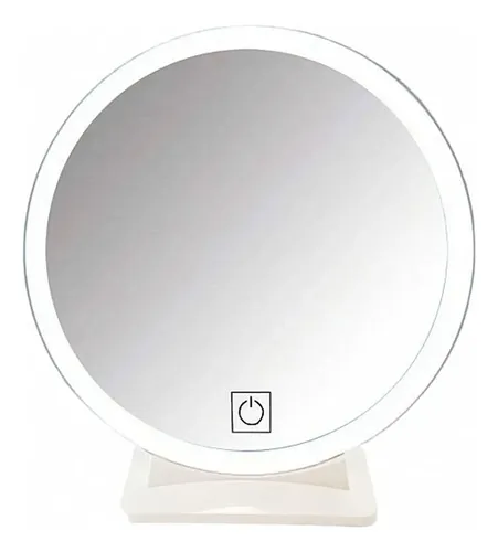 Espejo 5x Maquillaje 29 Cm Táctil Luz Led 3 Colores Bateria