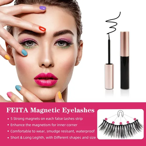 Feita Pestañas Magnéticas Reutilizables 3d 5d Pack 15
