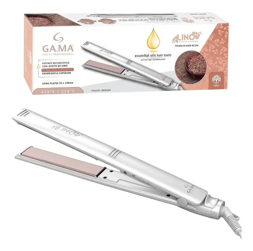 Alaciadora Cabello Profesional Ga.ma Elegance Lino Cerámica Color Blanco