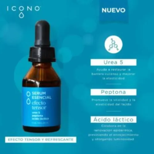 Serum Esencial Efecto Tensor. Hidrata Y Restaura. Icono Tipo de piel Todo tipo