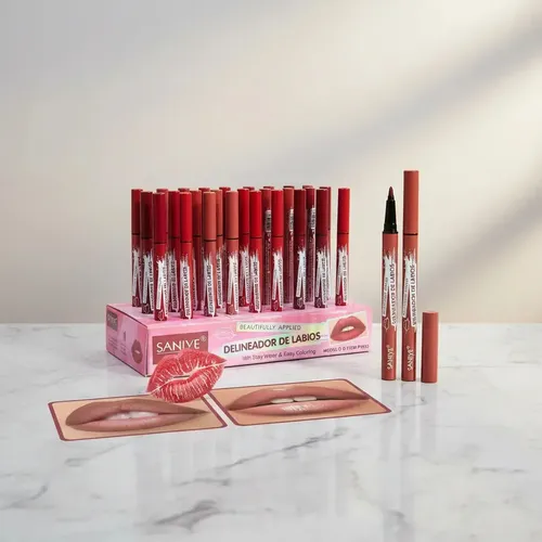 Delineador Liquido P/labios Saniye Maquillaje Larga Duracion