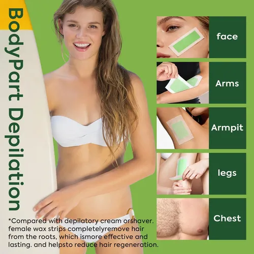Depilación Corporal Y Facial Wax Strips Evervines, 60 Unidad