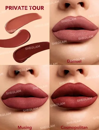 Lápiz labial líquido mate Allure Sheglam Color Private Tour de 3 colores