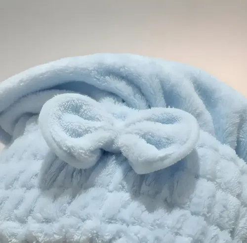Toalla Turbante Microfibra Secado Rápido Pelo Gorro X2 Unid Rosa Y Celeste