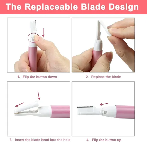 Depiladora Eléctrica Facial Y Corporal Rosa Compacta