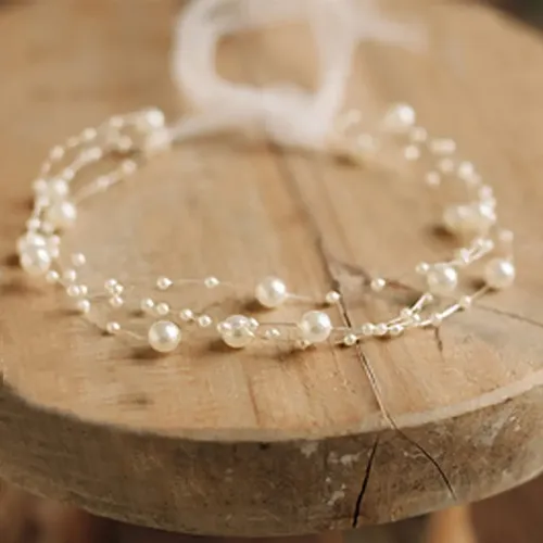 Accesorios Para Fotos Diadema De Perlas Para Niñas Pequeñas