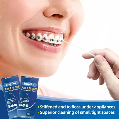 Hilo Dental Para Ortodoncia 3 En 1 Pack X2 Menta