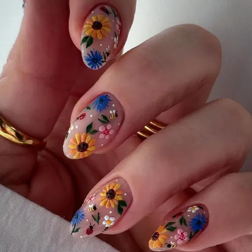 Xw. Aflorish- Pegatinas De Uñas Girasoles Dibujos Animados