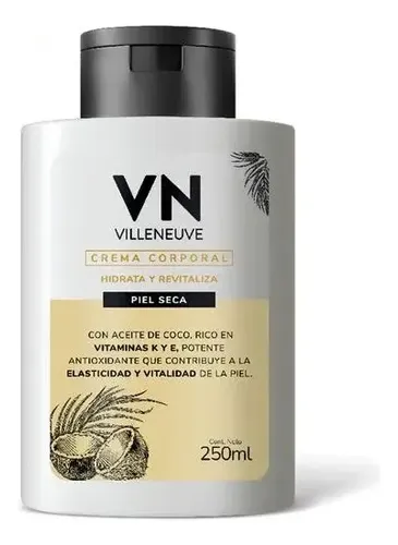Crema Corporal Villeneuve Piel Seca 250 Ml Fragancia Coco