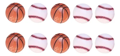 Pegatinas Para Uñas Con Forma De Bola Plana, 30 Unidades Basketball And Baseball