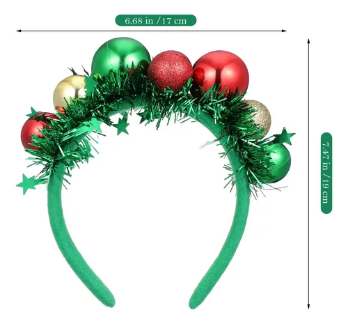 Diadema De Navidad Con Bolas Diadema Navideña Para Pelo