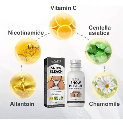 Crema Blanqueadora Hidratante Corporal Snow Bleach Aclarante De Piel Zonas Íntimas Axilas Rodillas Codos Ingle Aclara Manchas Tono Uniforme Cuidado Personal Cosmética