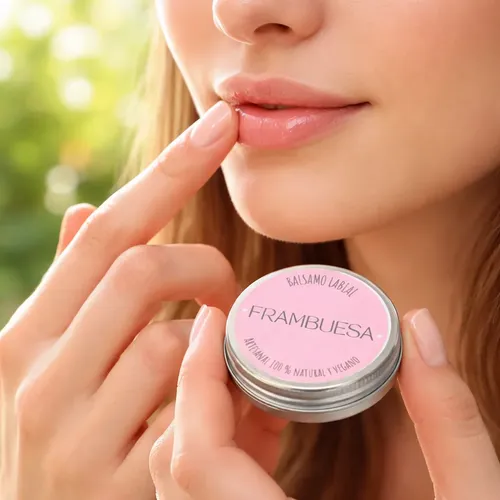 Protector Labial Frambuesa Bálsamo Humectante Natural Vegan