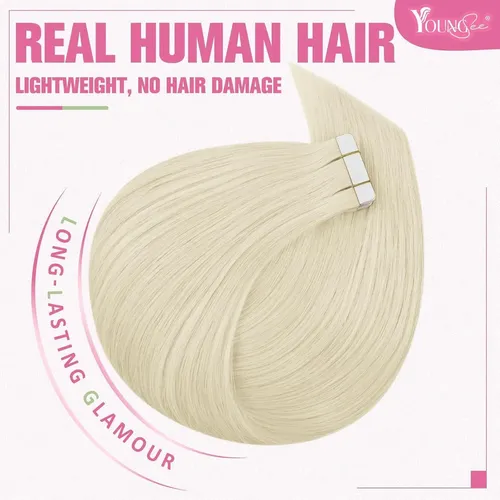 Extensiones De Pelo Con Cinta Youngsee 22 In Rubio Platino