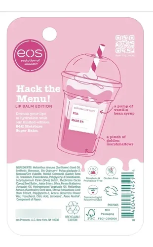 Eos Balsamo Labial 24hs Marshmallow Fluff Super Balm