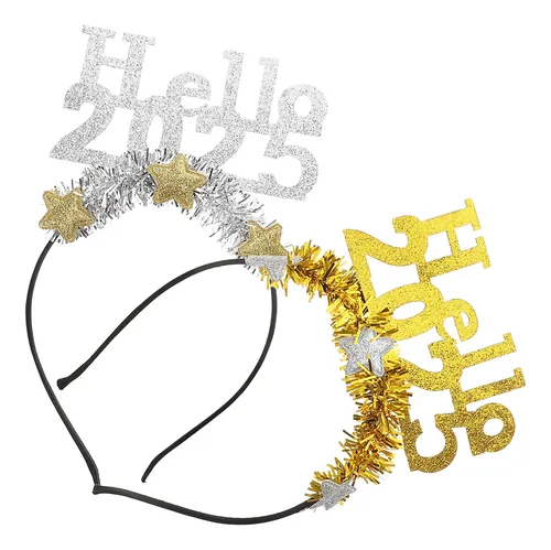 2pcs Diadema De Año Nuevo Para Mujeres Fiesta 2025