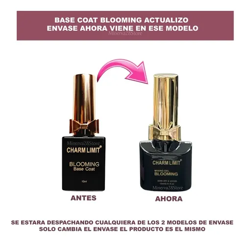 Base Coat Blooming Semipermanente Uv/led Charm Limit Premium Transparente