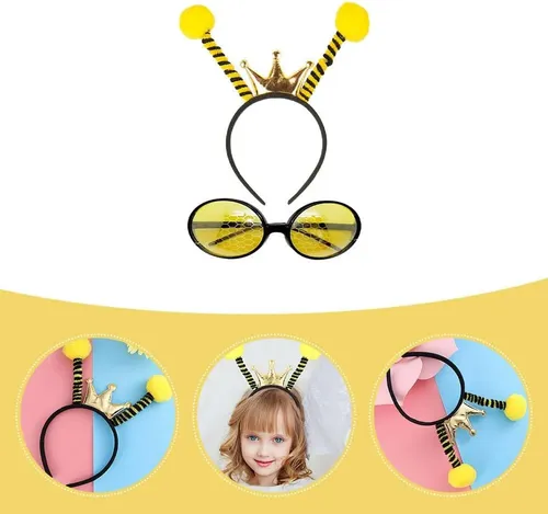 De 2 Piezas Lentes Con Diadema De Abeja Cintas Para El Pelo A